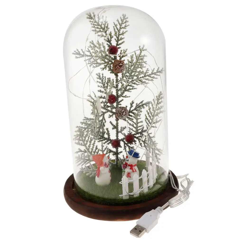 

Светодиодные микро-светильники со стеклянной крышкой с USB, милое Рождественское украшение, новогодний подарок, украшение