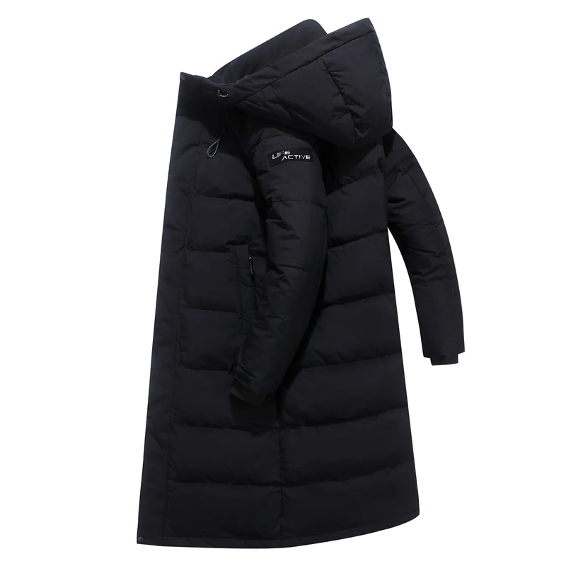 Men Long Thicken Warm Down Coat Black Parkas 2022 Winter 90% White Duck Down Jacket Men Hooded Fashion High Quality Winter Coat