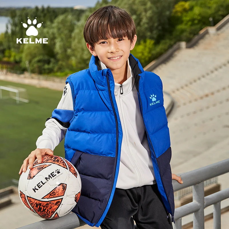 

KELME/осенне-зимний новый детский спортивный хлопковый жилет теплый и ветрозащитный жилет для тренировок по футболу для мальчиков, 8161MJ3002