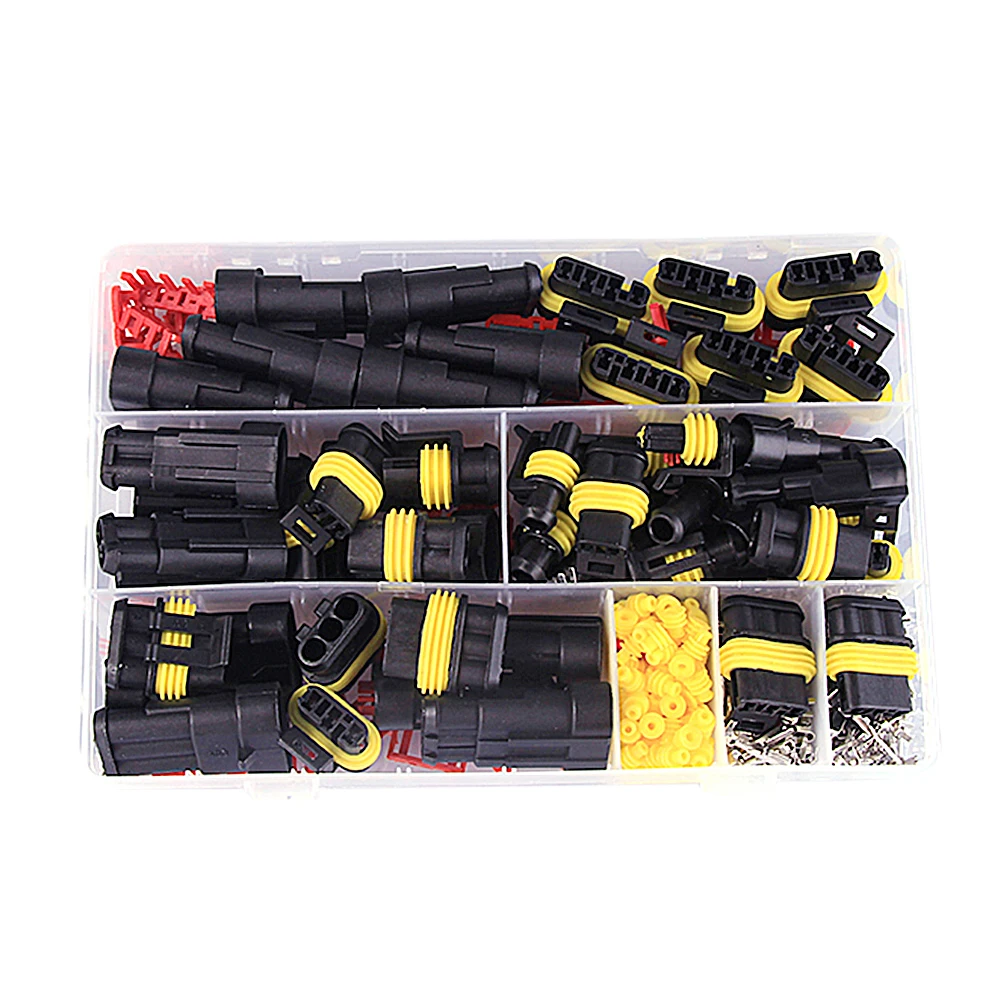 

352pcs HID Waterproof Connectors 1/2/3/4 Pin 26 Sets Car Electrical Wire Connector Plug Truck Harness 300V 12A Fast Delivery