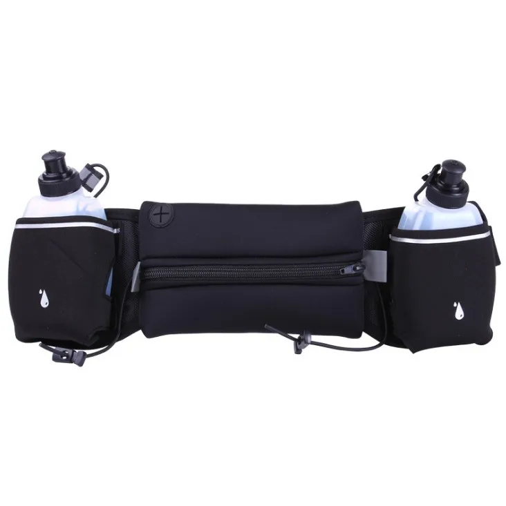 Running Waist Bags Outdoor For Man&Women Jogging Waist Pack Hydration Belt Bag Water Bottle Fitness Gym Lightweight Sport Wallet - Цвет: Black-2 water bottle