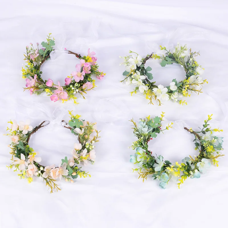 

Fashion New Outing Wreath Photography Retro Xiuhe Bride Adult Leaf Simulation Flower Hair Band Hawaiian Wreath Headdress