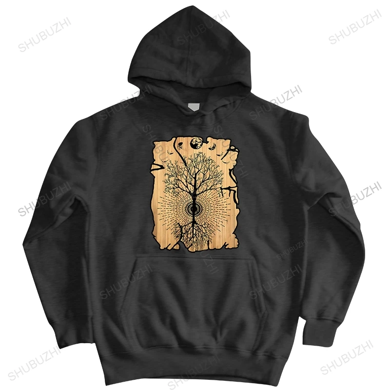 

nwe brand fall winter hoodie mens high quality sweatshirt Phases of the Moon Woodworker Vibe Tree euro size cotton hoody boys