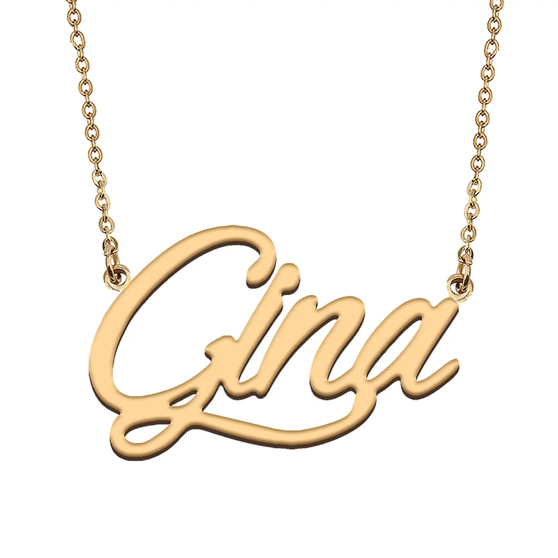 Gina Custom Name Necklace Customized Pendant Choker Personalized Jewelry Gift for Women Girls Friend Christmas Present