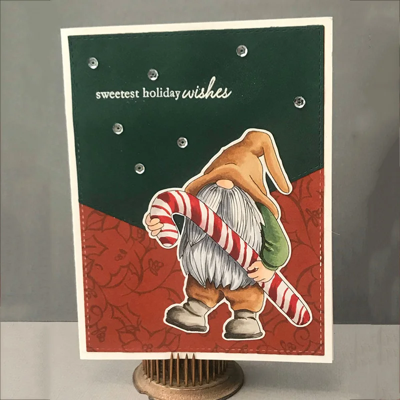 JC Состаренный костыль трость Резиновые прозрачные штампы силиконовые