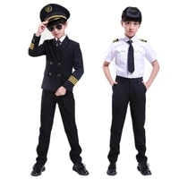 kids pilot costumes children cosplay for boys girls flight attendant costume airplane aircraft air force performance uniforms