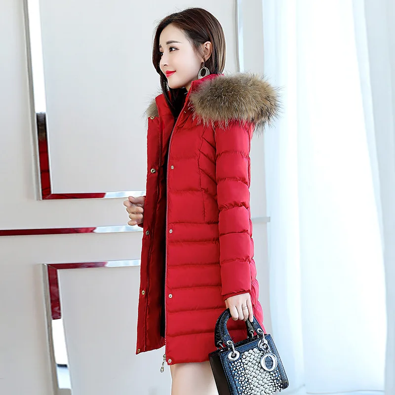 Женский пуховик теплое зимнее пальто женский на 90% белом утином пуху куртка с