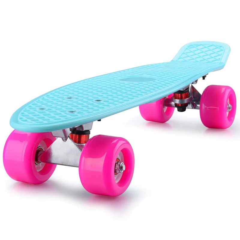 

22Inch Penny Board Complete Cruiser Skateboard Children Adults Ready To Ride Fish Skate Boards Candy Color Mini Skateboards