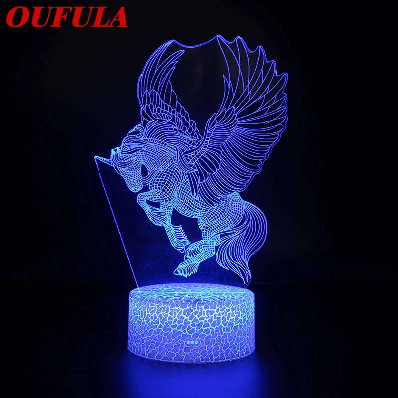 

OUTELA Ночные светодиодные лампы Новинка 3D лампа милая игрушка подарок 7 цветов мультяшная атмосфера лампа для детской комнаты