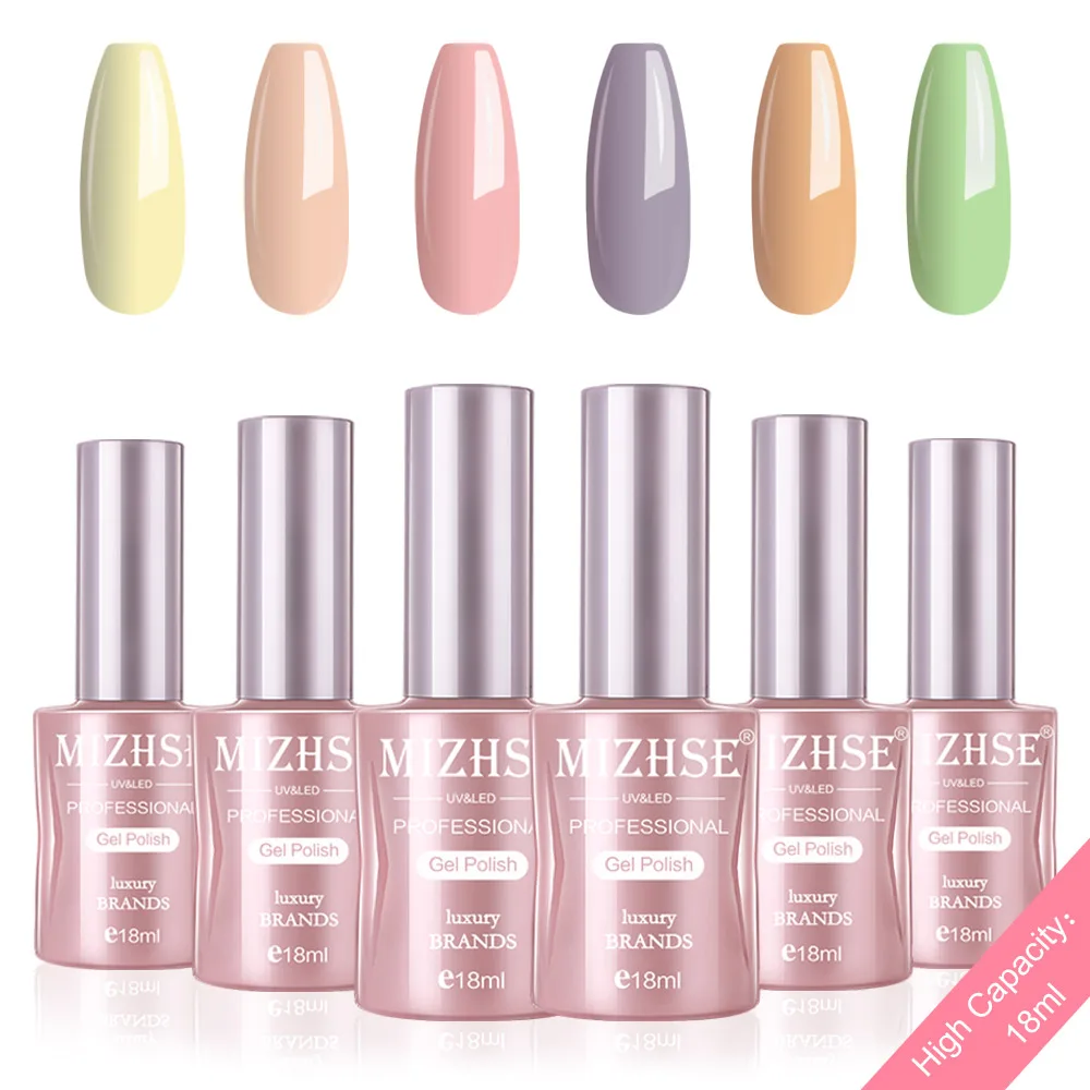 P06 MIZHSE Гель-лак набор УФ-наконечники Vernis Полупостоянный Гель-лак лаковое гелевое покрытие для ногтей длительный Чистый Цвет Гель-лак подарочная коробка - Цвет: P06