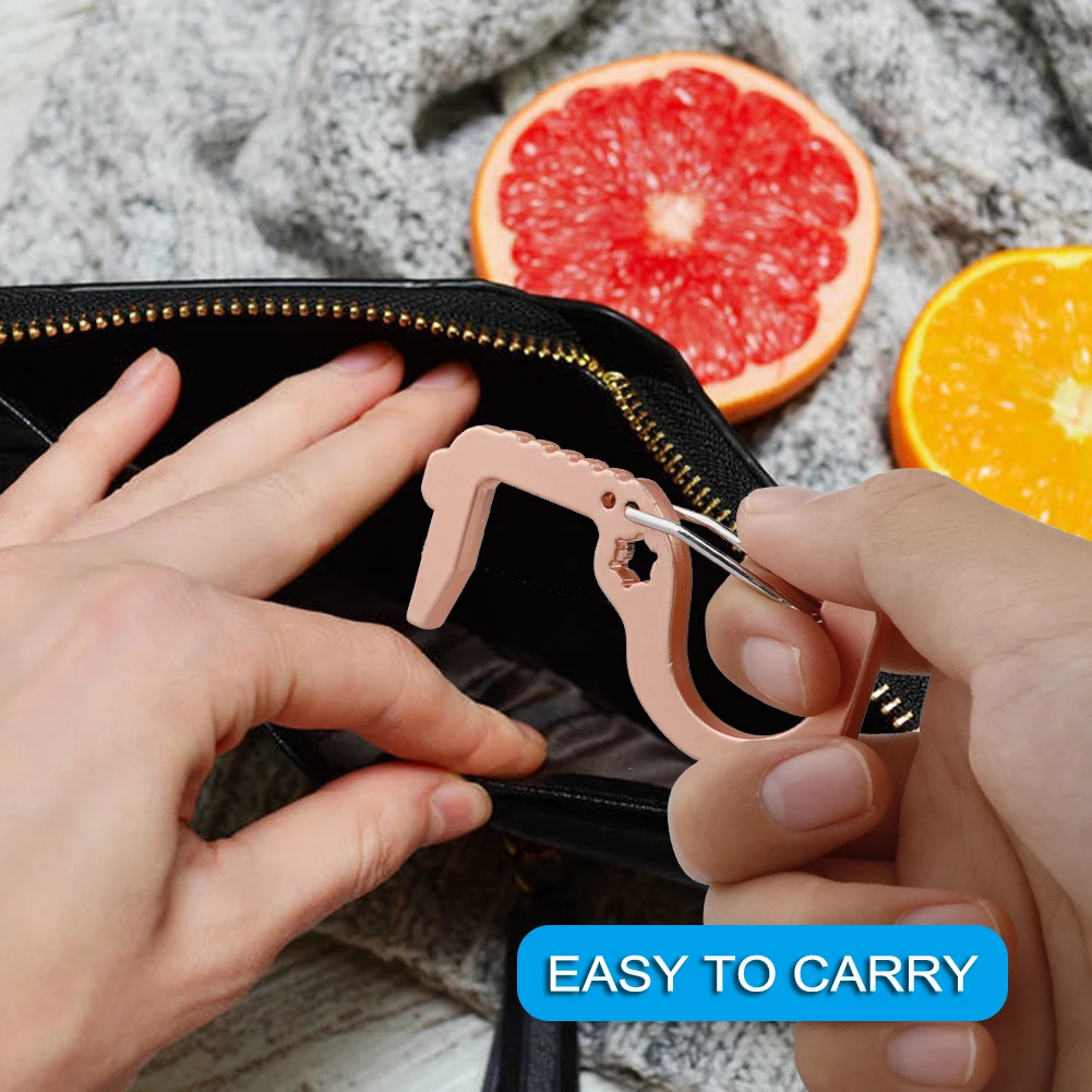 

Portable Press Elevator Tool Hygiene Hand Antimicrobial Alloy EDC Door Opener Door Handle Key Metal Portable Door Opener