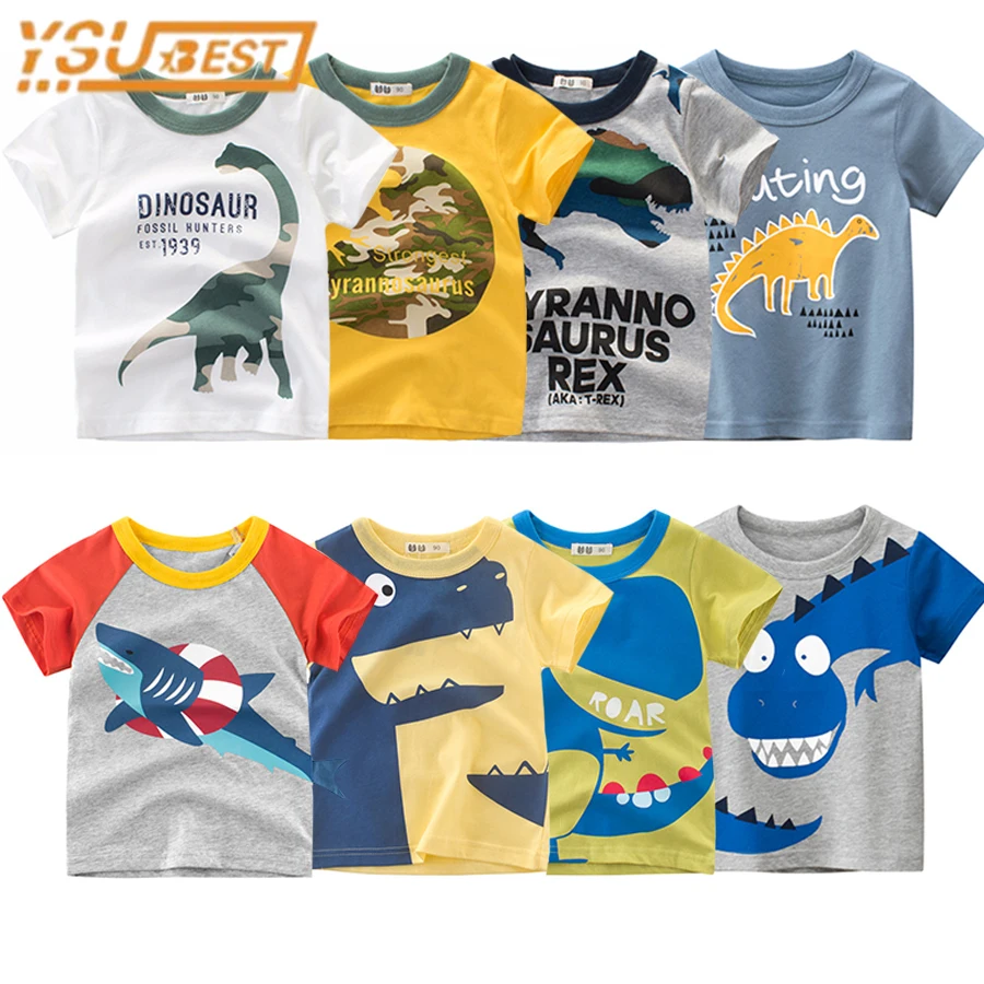 

Футболки с мультяшным принтом для мальчиков, Детская летняя футболка с коротким рукавом, топы, 100% хлопковая одежда, Детская футболка с мульт...