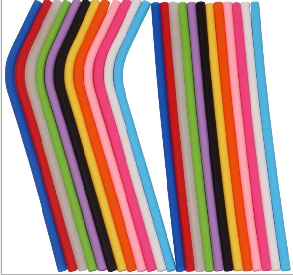 2000 шт 250 мм 200 красочные силиконовые соломы Многоразовые питьевой вечерние