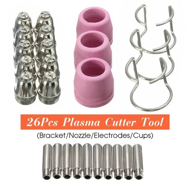 26 PCS Plasma Cutter Consumables Kit Electrode Nozzles SG-55 AG-60 WSD-60P Cutting Torch Tip Nozzle Accessory Set For LTP5000D