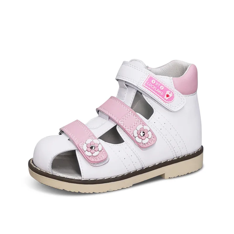 

Ортопедические Розовые босоножки для девочек ortoluclands, обувь принцессы для малышей, Цветочная кожаная обувь с ортопедическими стельками
