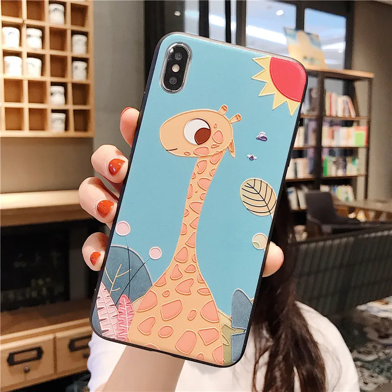 Чехол JAMULAR с объемным тиснением для iPhone XR XS MAX X 8 7 6 6s Plus мягкий чехол телефона
