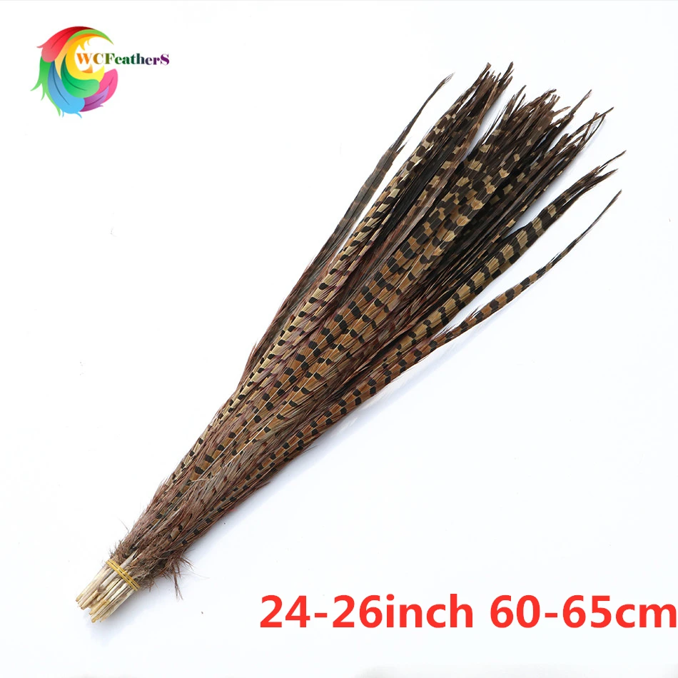 10 шт натуральные Ringneck Перья из хвоста фазана 10-26 дюймов/25-65 см перо для вечерние карнавальные украшение для головного убора шлейф - Цвет: 60-65cm