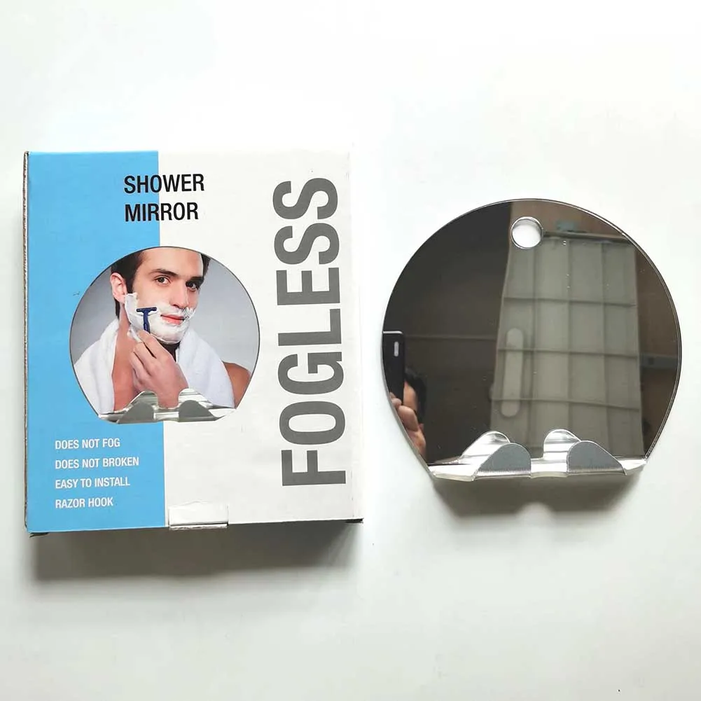Портативное небьющееся антизапотевающее зеркало для душа бритья держатель с