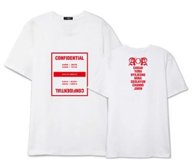 Летняя модная футболка с принтом всех участников АОА Айс из ангелов Сеула