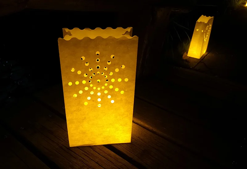 30 шт./лот Сердце держатель для чайной свечи Luminaria бумажный Свеча-фонарь сумка для рождественской вечеринки наружное свадебное оформление