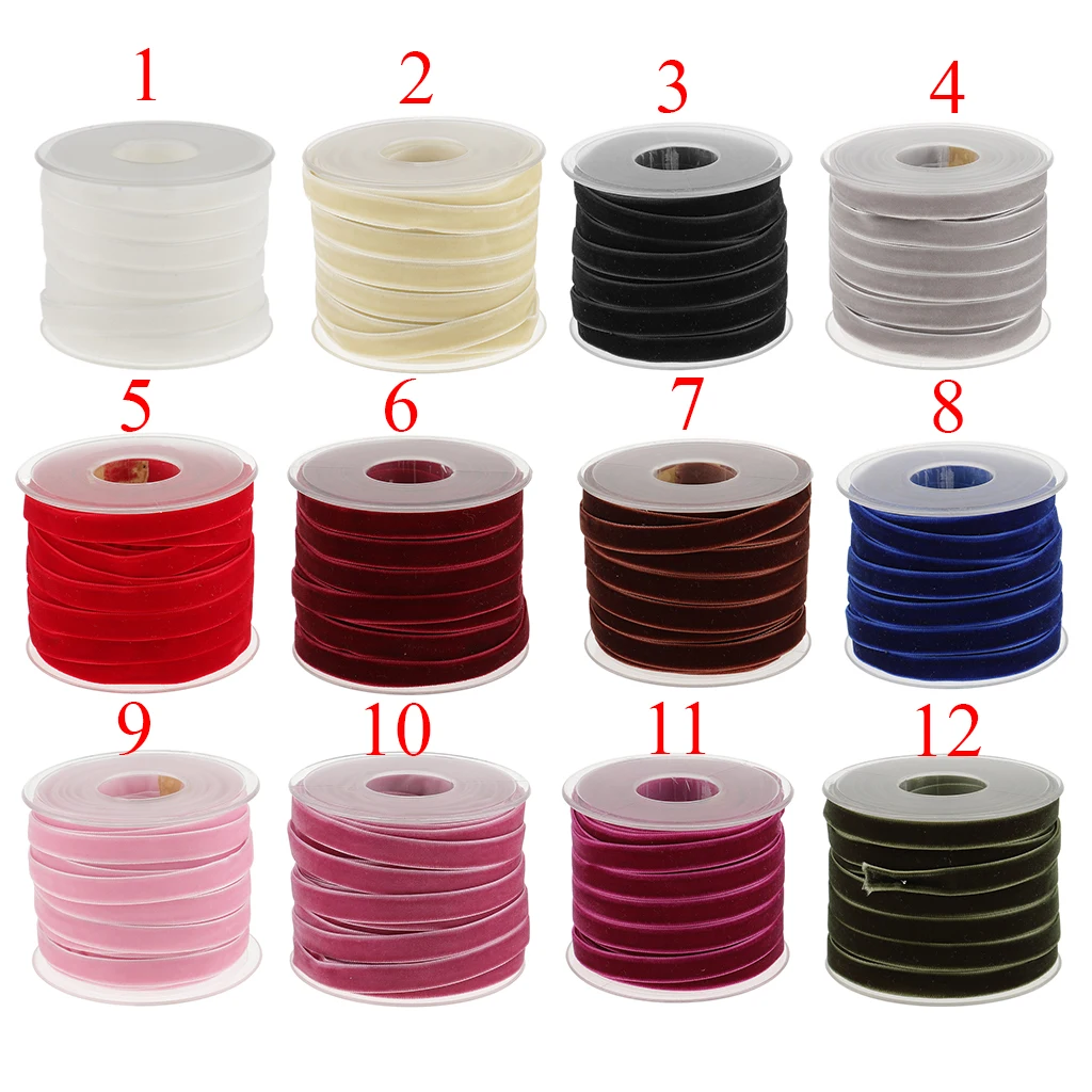 

20Yard 10mm Velvet Ribbon Wedding Party DecorHandmade Ribbon Gift Wrapping Hair Bows Ribbon Sewing Trim For DIY Craft Supplies