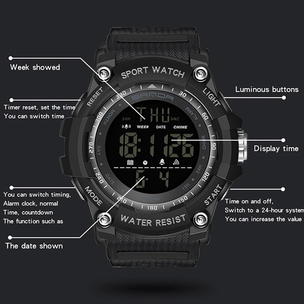 Sanda G стильные цифровые часы мужские роскошные брендовые военные модные