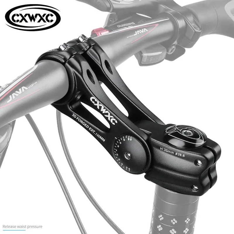 

CXWXC Adjustable MTB Stem For 90/110/145mm Bike Handlebar Stem Aluminum Alloy Mountain BMX Fixie Gear Cycling Bicycle Stems Part