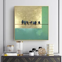 hand painted gold foil abstract oil painting living room decorative painting triple minimalist modern light luxury entrance rest