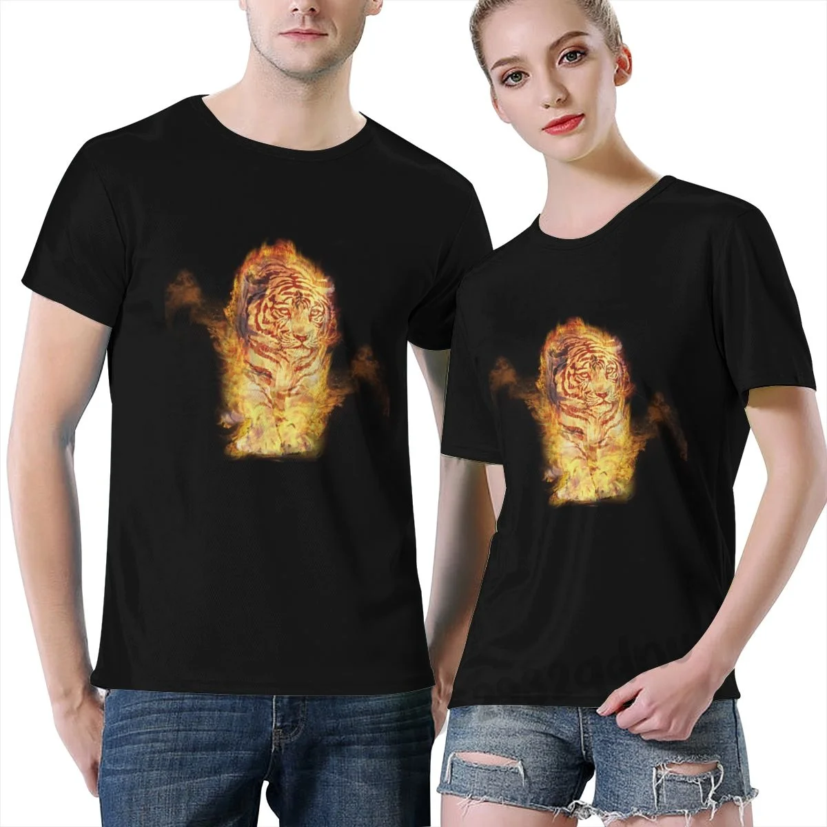 

Flame Tiger Combustion Elements T Shirt Short Sleeve Family Designing Natural Euro Size S-6xl Humor Crazy Shirt