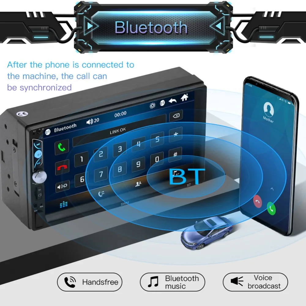 Для android и IOS " дюймовый HD сенсорный экран автомобильный MP5 плеер Автомобильный стерео радио FM AUX Автомобильный видео MP4 мобильное соединение