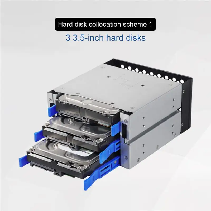 

New Arrival Hard Drive Cage Rack 3.5 to 5.0 Inch Three Disc Hard Disk Box Computer Storage Expansion HDD Adapter Rack Bracket