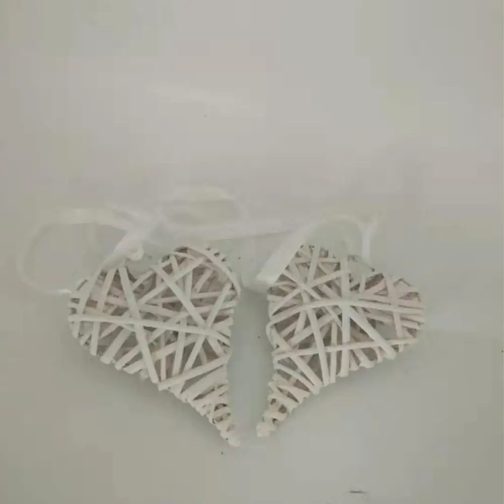 10 шт. плетеные подвесные сердца с красивой лентой белого цвета свадебное