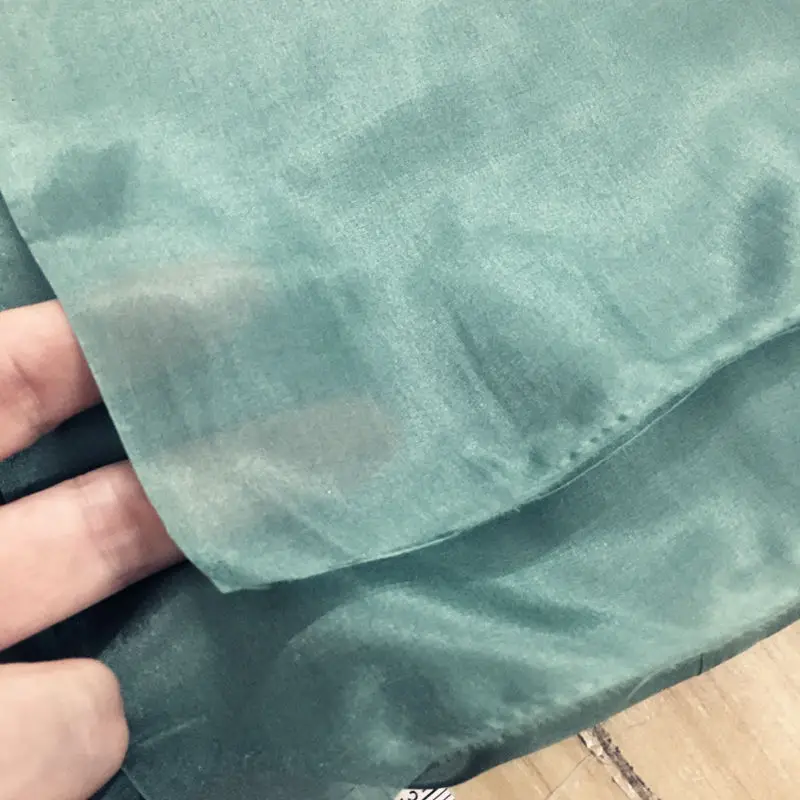 

#,sell by 6m,width:108cm,soft THIN spinning 100% silk fabric,thickness:3--4mm,GRAY-GREEN