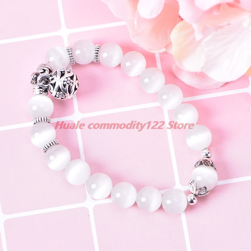 

New White Cat Eye Beads Bracelet Weight Loss Magnet With Lucky Pendant Therapy Bracelet Anklet Weight Loss Product Health Care