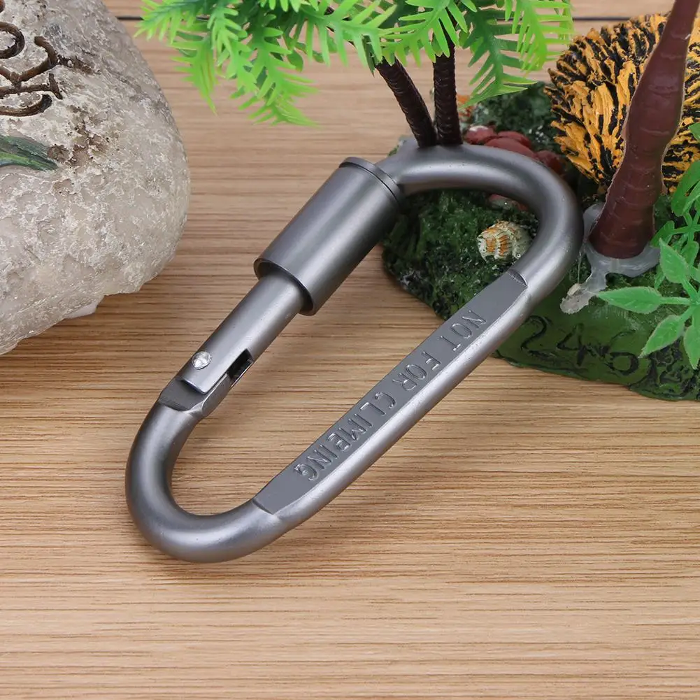 

Practical D-Shaped Aluminum Alloy Carabiner Screw Lock Hook Clip Key Ring Outdoor Climbing Keychain Equipment Hook Climbing Tool