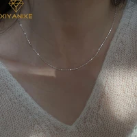 xiyanike 925 sterling silver geometric clavicle chain necklace female light luxury all match simple temperament cool wholesale
