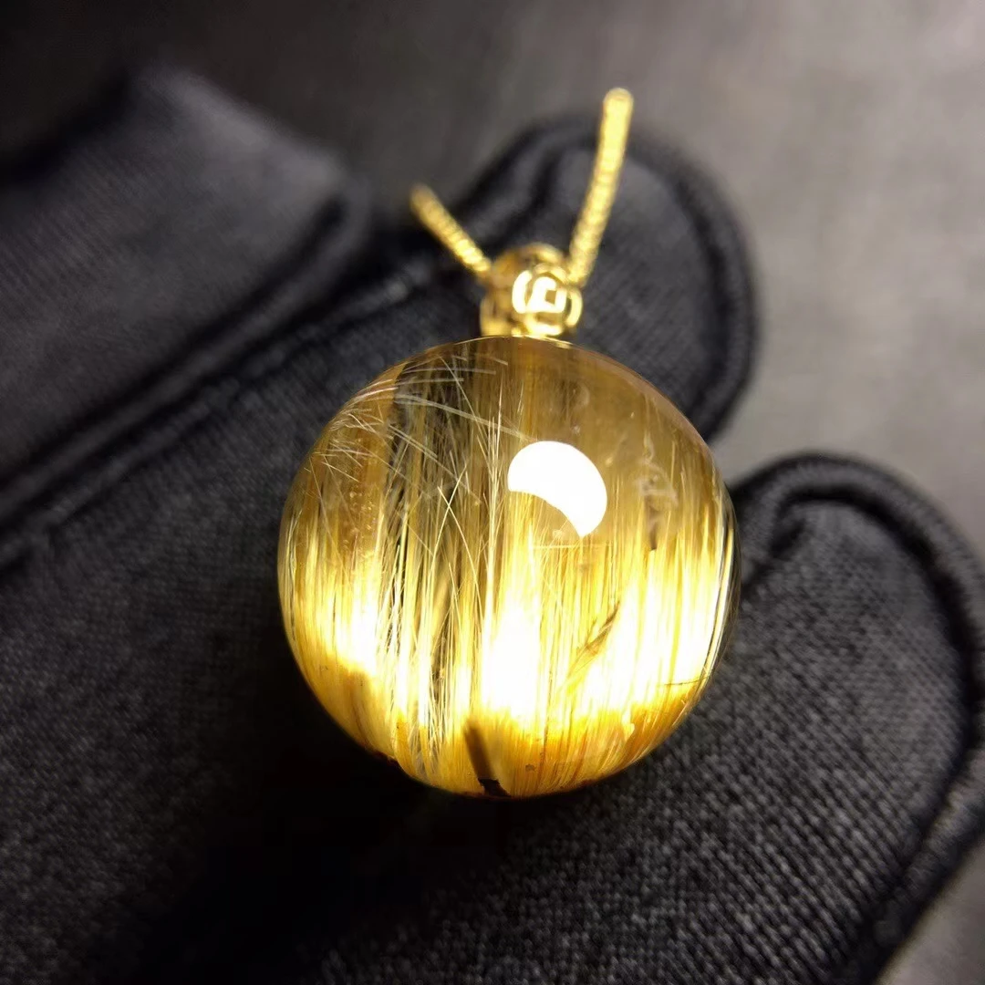 

Подвеска из натурального золота с круглыми бусинами, Бразилия, 13,4 мм, золото 18 карат, богатые камни, женские и мужские ювелирные изделия, под...