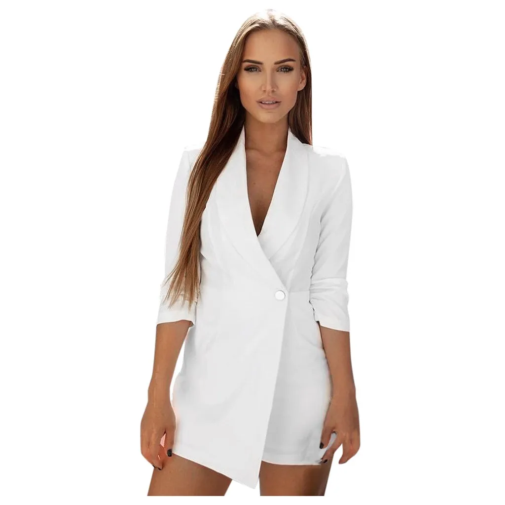 Женский блейзер с укороченным рукавом однотонный повседневный комбинезон без