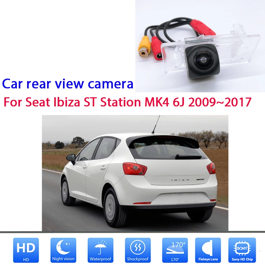 

Камера заднего вида с функцией ночного видения, Full HD CCD, высококачественный RCA для Seat Ibiza ST Ibiza station 2009 ~ 2017
