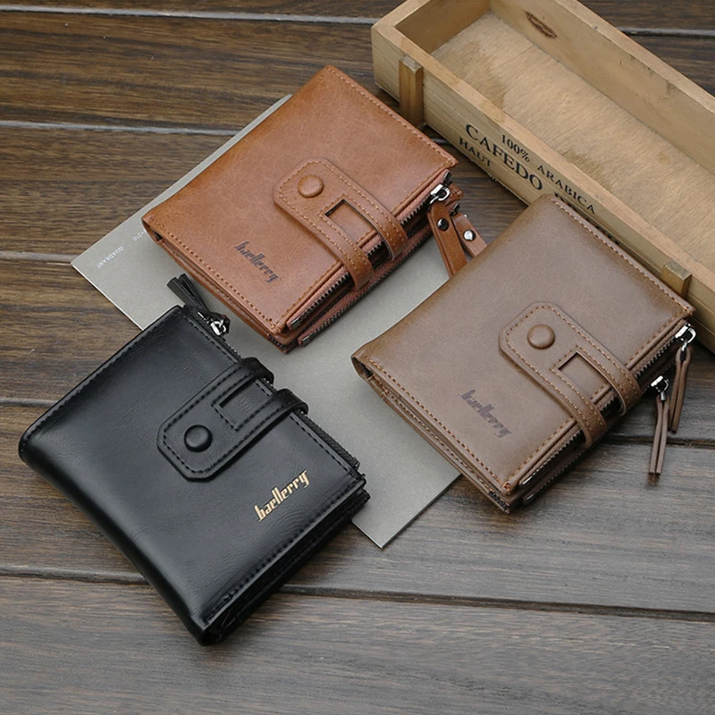 Men's Leather Vintage Wallet Small Fashion High Quality Coin Prokect Multifunction Wallets Male Card Holder Clutch Purse | Багаж и
