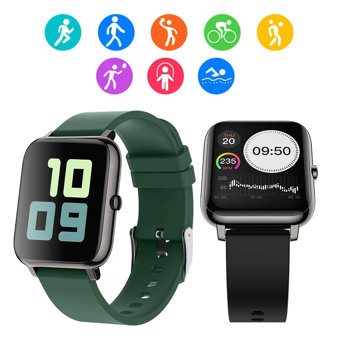 

Smart Watch Waterproof Fitness Sport Watch Women Men Sport Watch Heart Rate Tracker Call/Message Reminder Bluetooth Smart watch
