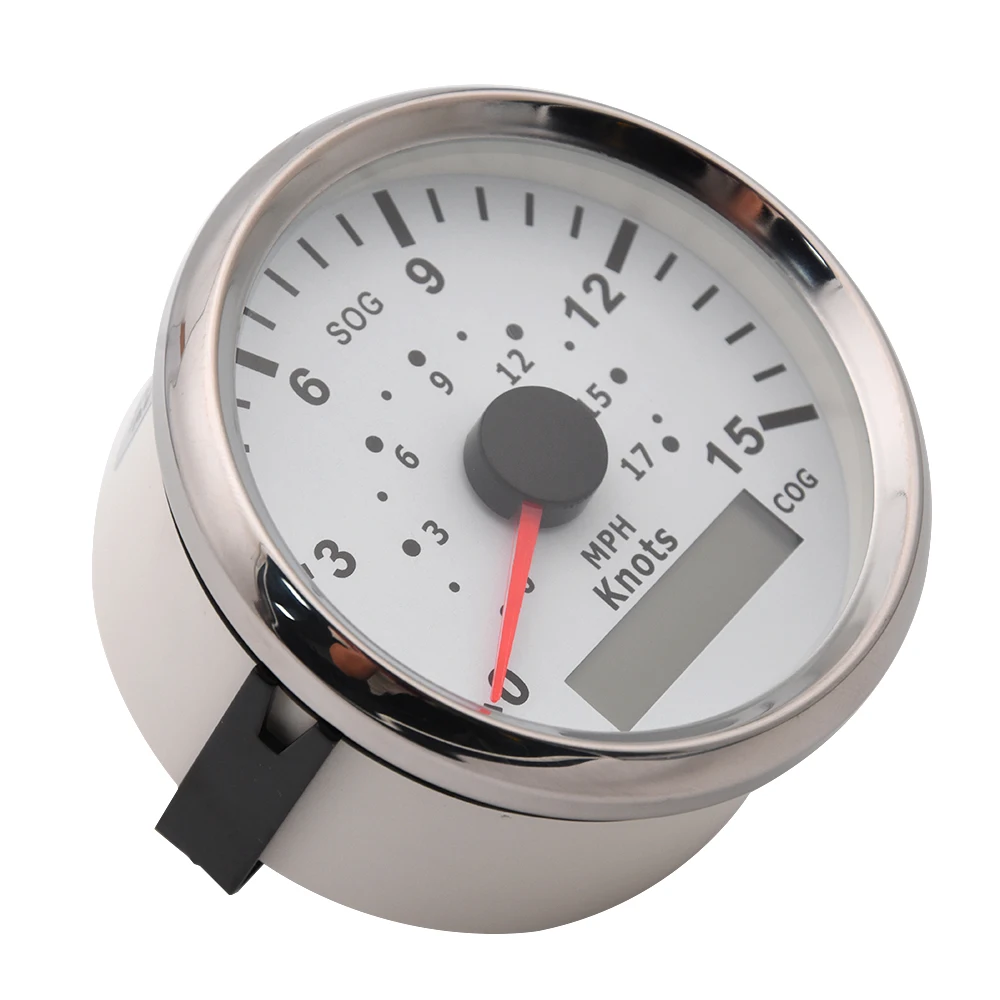 

15Knots GPS Speedometer 85mm Gauge fit Marine Yacht Car Boat GPS Speed Meter Waterproof Odometer with GPS Sensors Red Backlight
