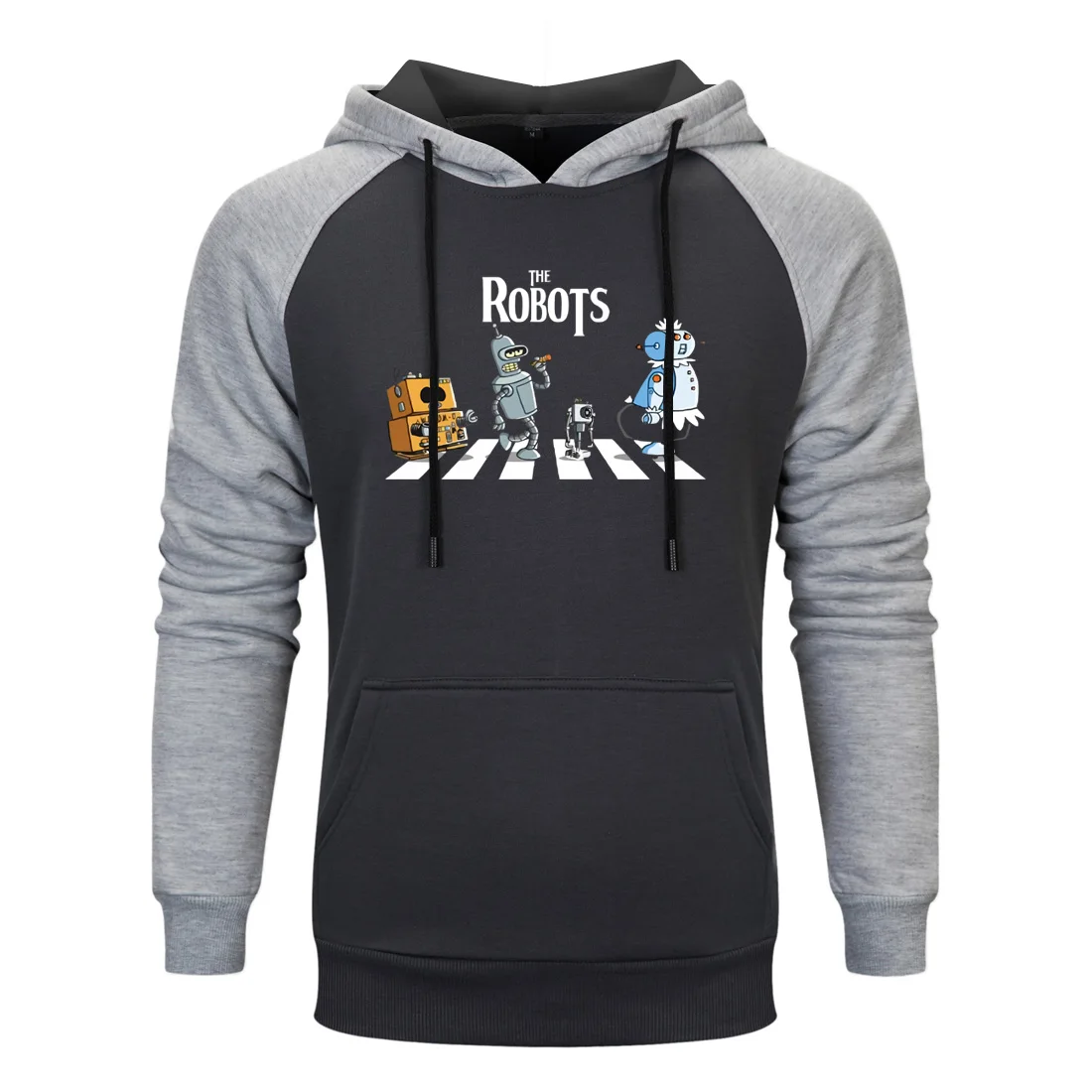 

Толстовка с капюшоном в стиле хип-хоп с принтом роботов, уличная одежда, осень-зима 2020, уличная одежда, мужская толстовка реглан в стиле Хара...