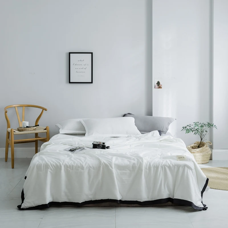 Новинка 2019 постельное белье однотонное белое тонкое летнее одеяло одеяла мягкое