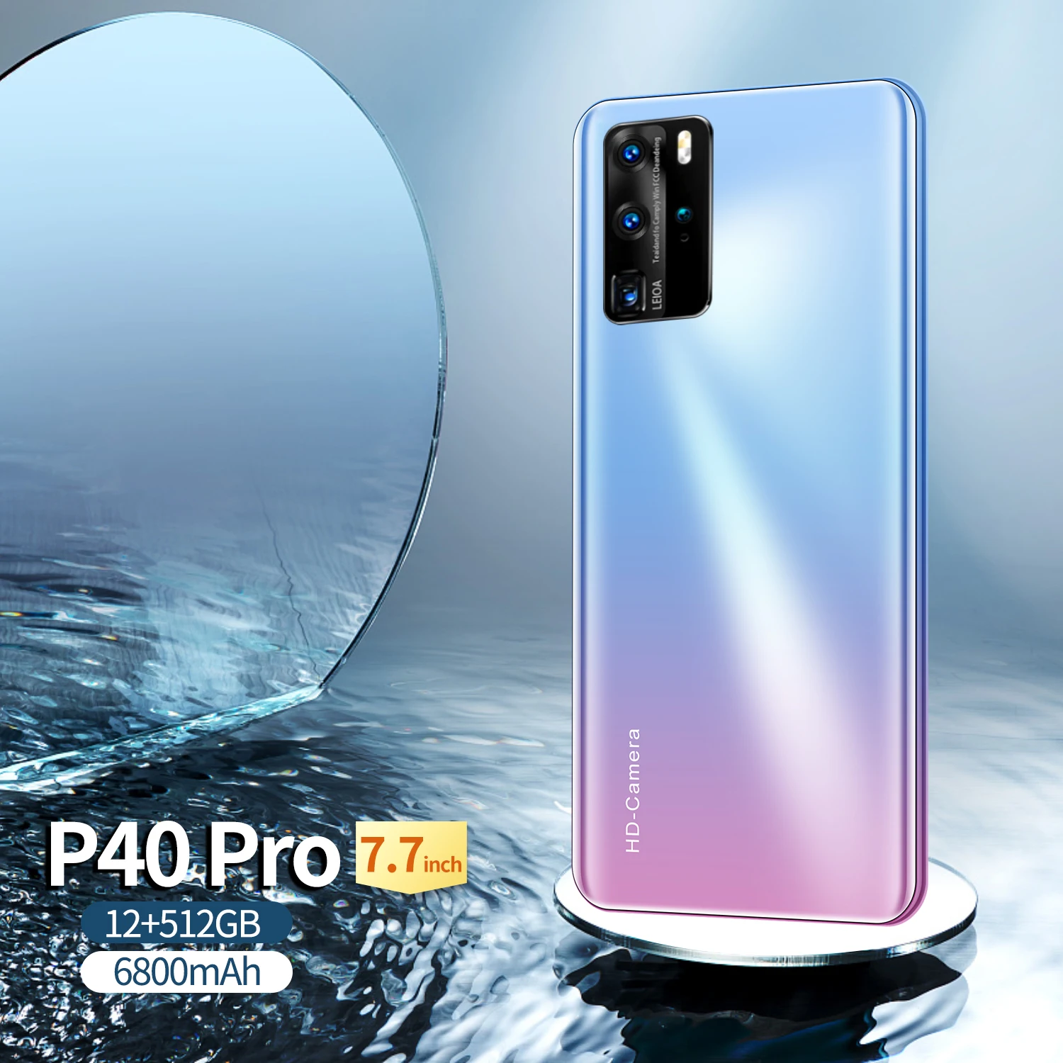 

P40 Pro 7.7 Inch Smartphone 6800mAh 12GB + 512GB HD Full Screen Face Fingerprint Unlock Phone 16+32MP Dual SIM Card Mobile Phone