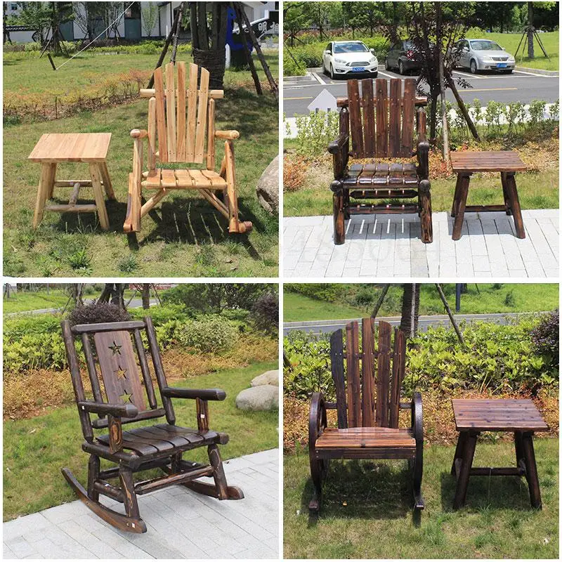 Однотонное деревянное кресло качалка для пожилых людей взрослых дома ленивое