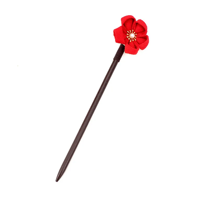 Заколка для пучка волос с деревянной шпилькой Мару-цумами Kanzashi Geisha наряд кимоно