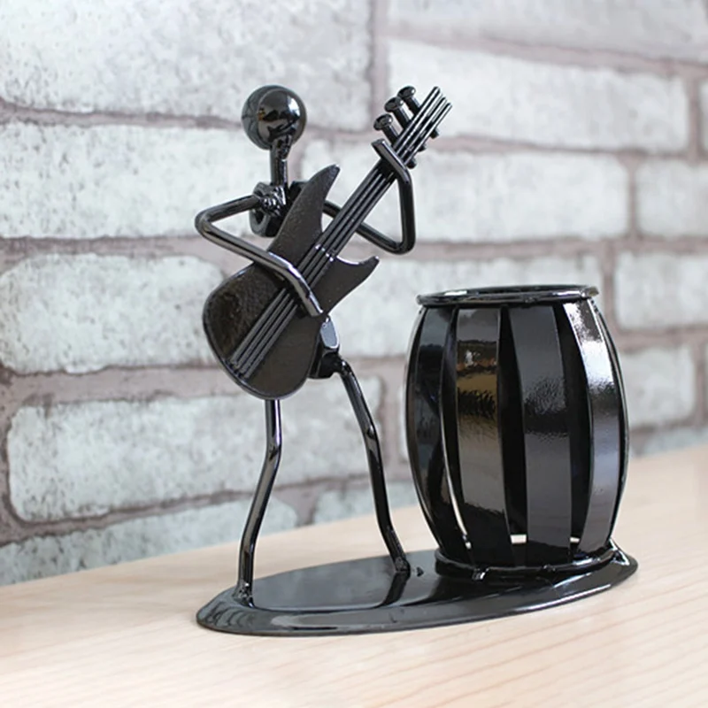 

Birthday gift guitar band music player man pen holder iron gift christmas gifts teacher home decoration accessories