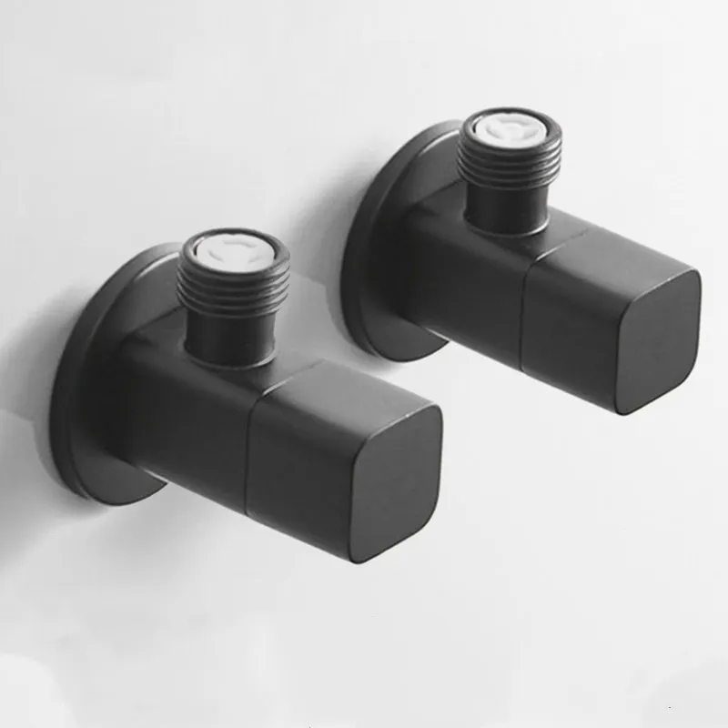 

Matte Black Angle Valve Standard G1/2 Threaded Solid Brass Kitchen/Bathroom Accessories Toilet Cold Hot Water Mixer Stop Valve