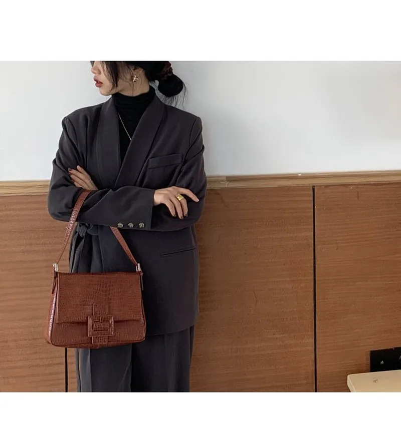 High Quality Alligator Lade Bag Over Shoulders Luxury Brand Designer Vintage Women Handbag 2020 French Retro Shoulder | Багаж и сумки